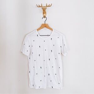 Marine Layer Men's White/Blue Tropical/Island Girl T Shirt Size Small